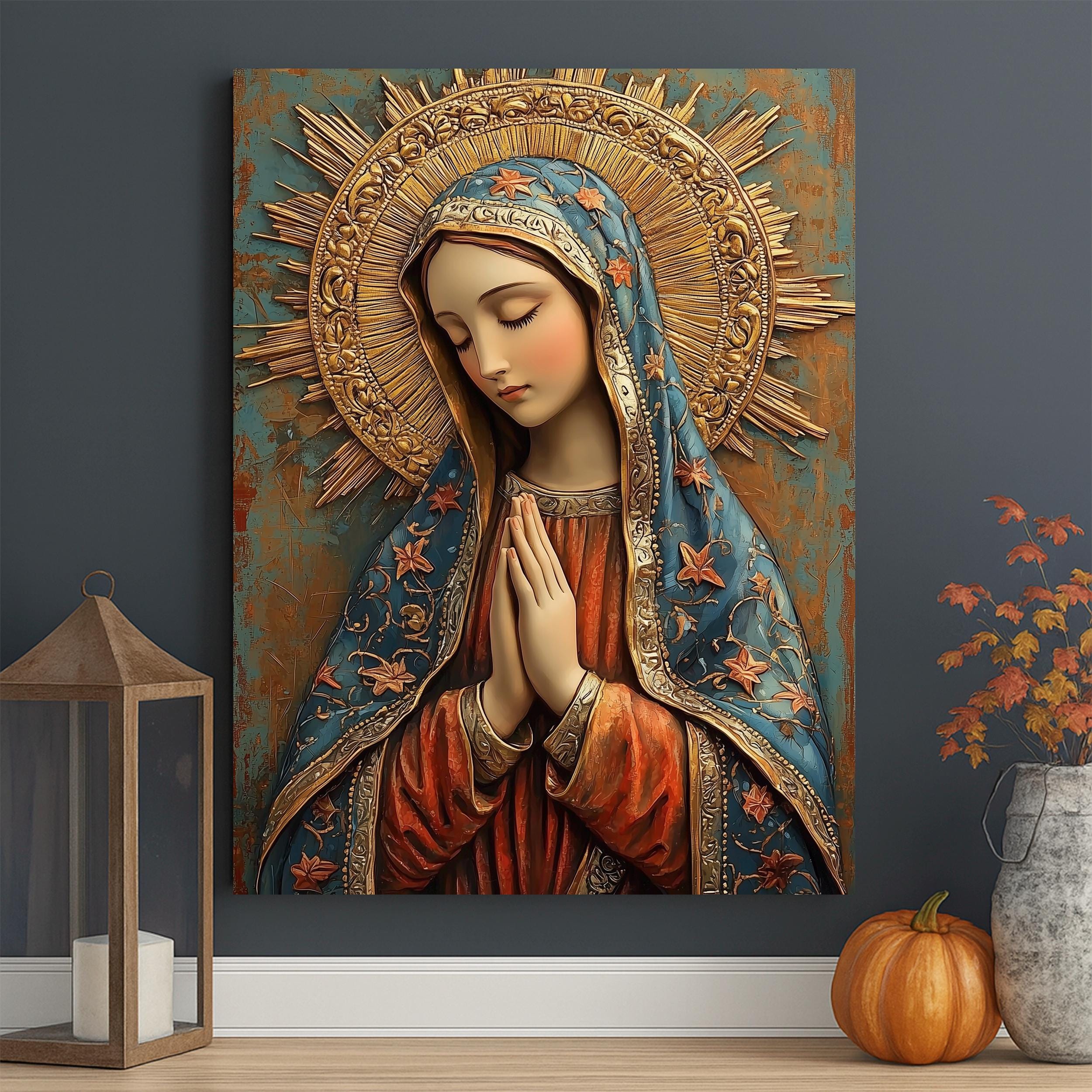 Virgin Mary Canvas Print | Our Lady of Grace, Catholic Decor - Etsy