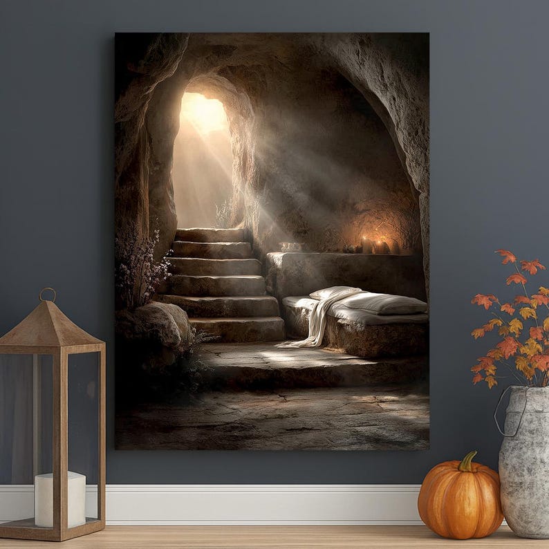 Empty Tomb Canvas Art | Christian Easter Resurrection Decor - Etsy