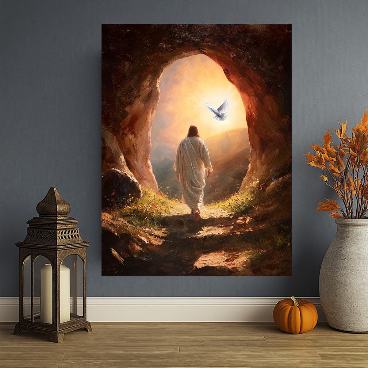 Risen Jesus Empty Tomb Canvas Art, Christian Resurrection Wall Decor - Etsy