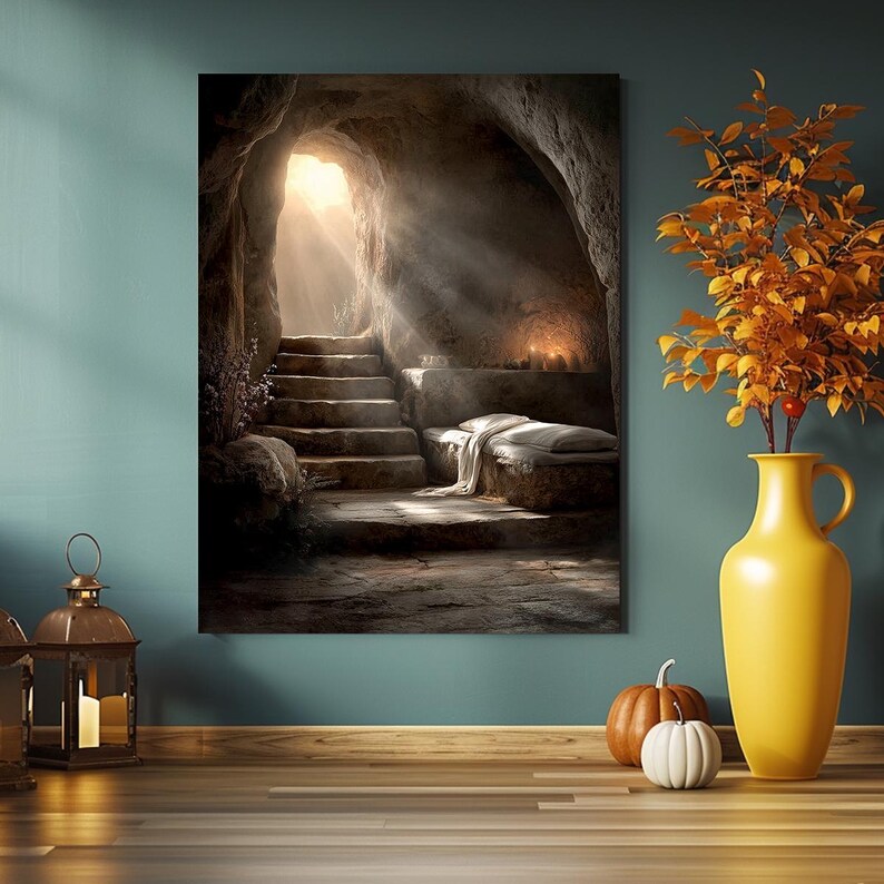 Empty Tomb Canvas Art | Christian Easter Resurrection Decor - Etsy
