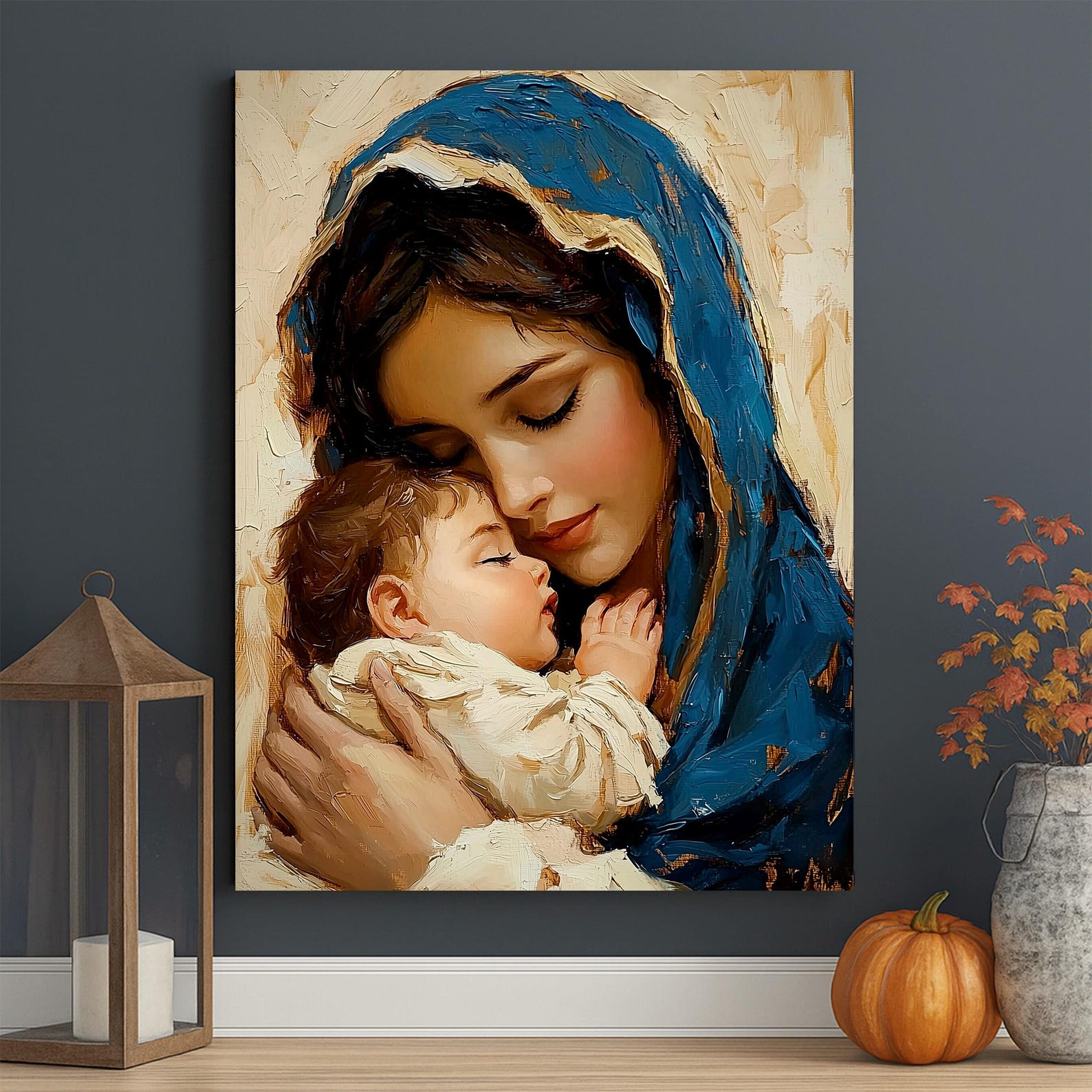 Virgin Mary and Baby Jesus Canvas Art | Religious Gift - Etsy