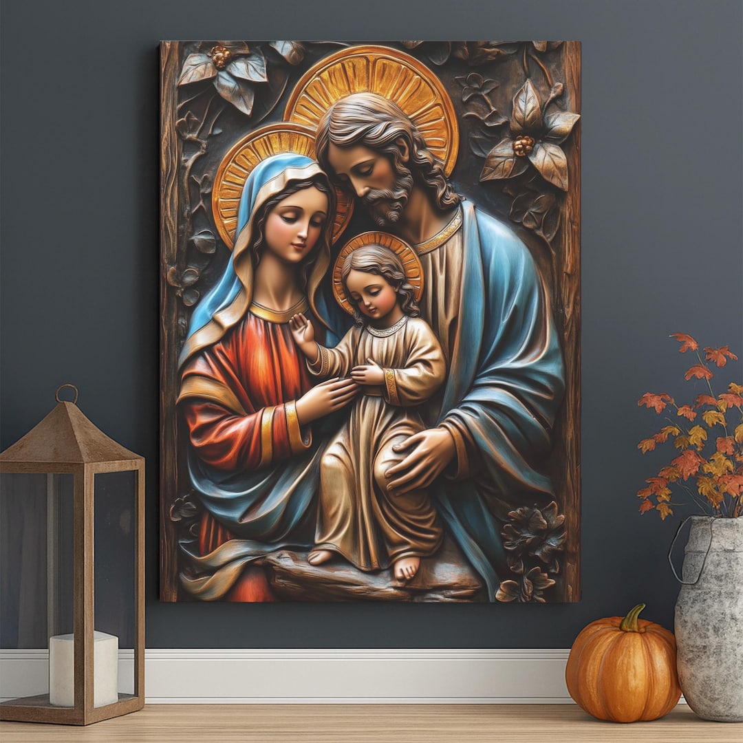 Holy Family Canvas, Christian Wall Art, Religious Home Decor - Etsy