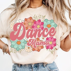 Dance Mama PNG, Coquette Floral Dance Mom Shirt Design, Retro Dancer Sublimation, Cute Digital Download for Dance Team Parents