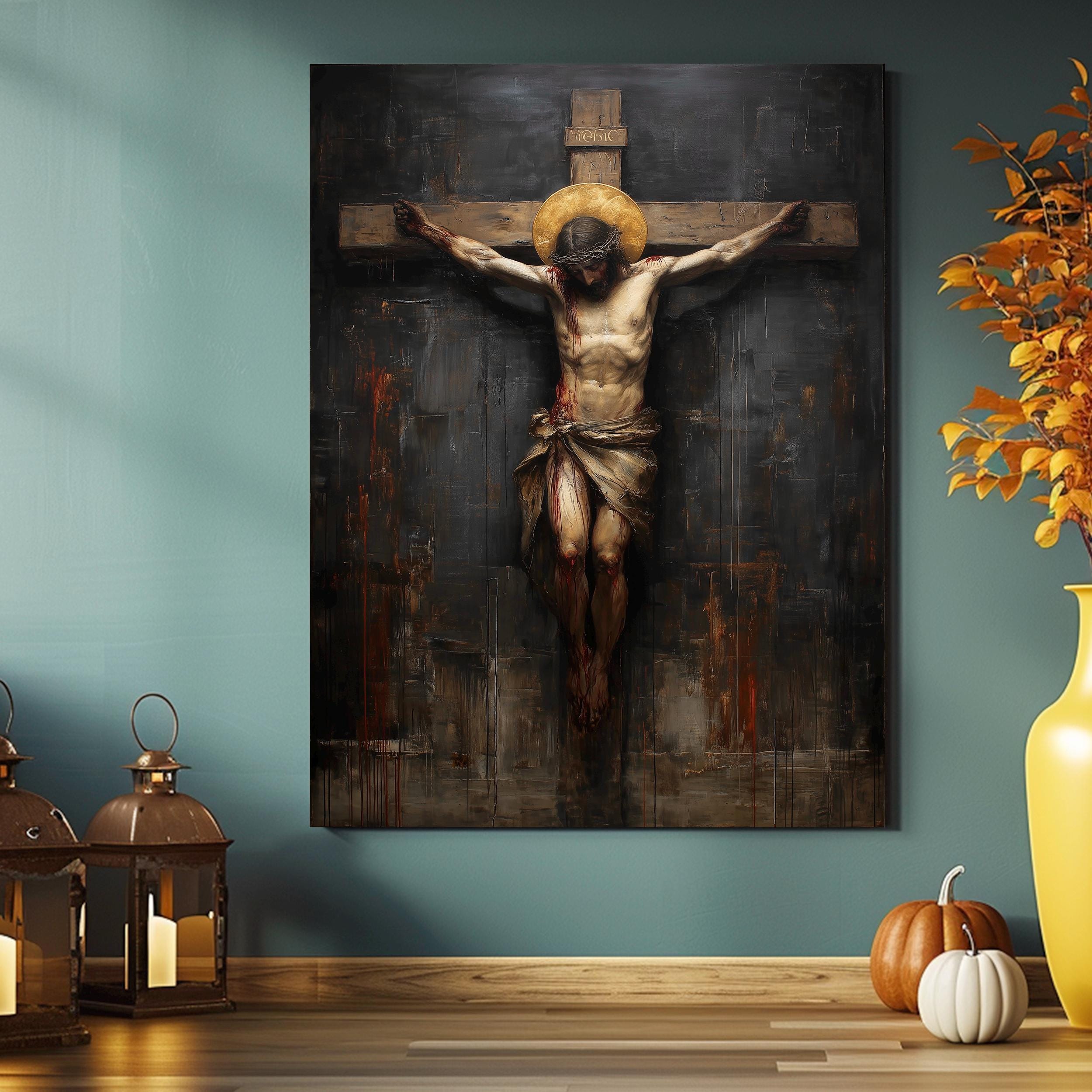 Jesus Crucifixion Canvas Print | Christian Wall Art on Fabric ...