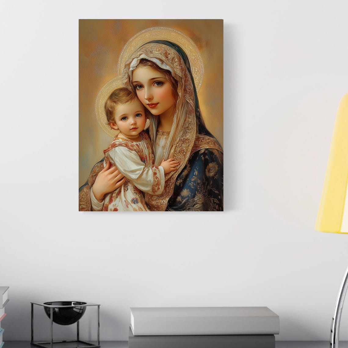 Virgin Mary and Baby Jesus Canvas Art | Christian Religious Decor - Etsy