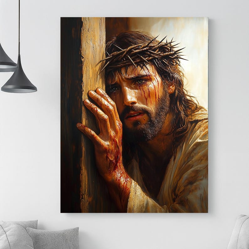 Jesus Christ Crown of Thorns Wall Art – Christian Religious Canvas ...