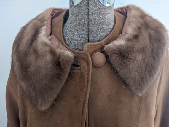 Vintage 1960s Avanti Leather & Fur Coat - image 2