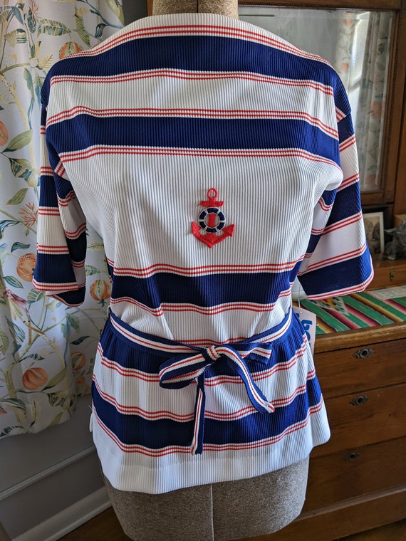 Vintage 1970s "Bay Harbour" Nautical Polyester To… - image 2