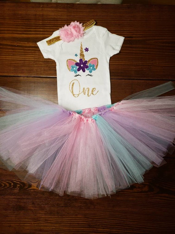 unicorn 1st birthday onesie