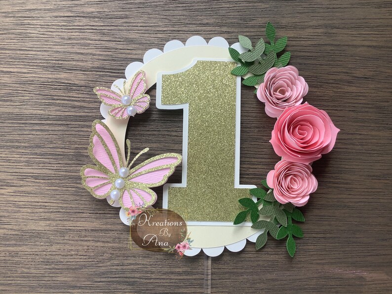 Butterfly Cake Topper Flower Cake Topper Floral Cake Topper Etsy