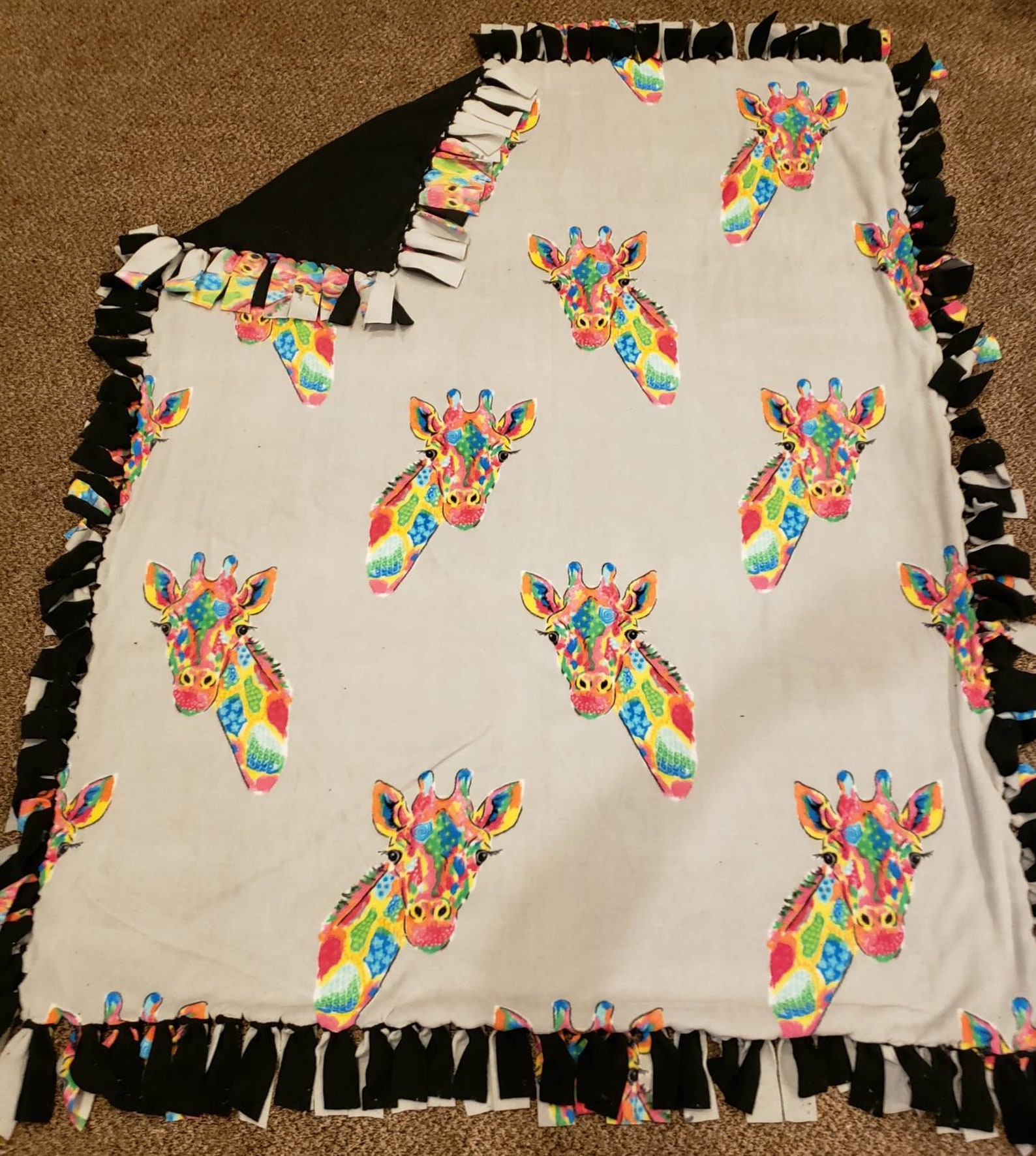 GIRAFFES No Sew Fleece Throw Blanket 72 x 58 Etsy