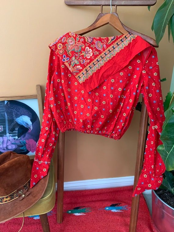 Vintage western bandana blouse medium Etsy