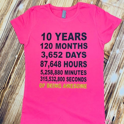 10th Birthday Shirt / Birthday Countdown / of Being Awesome / | Etsy Hong  Kong