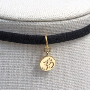 Dainty Gold Ohm Choker, Boho Yoga Choker, Adjustable One Size FIts All, Womens Gift
