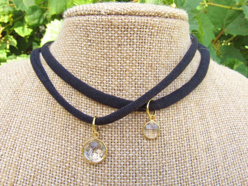 Quartz Stretch Choker Gemstone Choker Vegan Nylon Choker Etsy