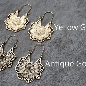 Boho Gold Ethnic Necklace, Black Beaded Necklace, Dainty Onyx Chain, Tibetan Pendant, Trendy Bohemian Jewelry, Gift For Women image 7