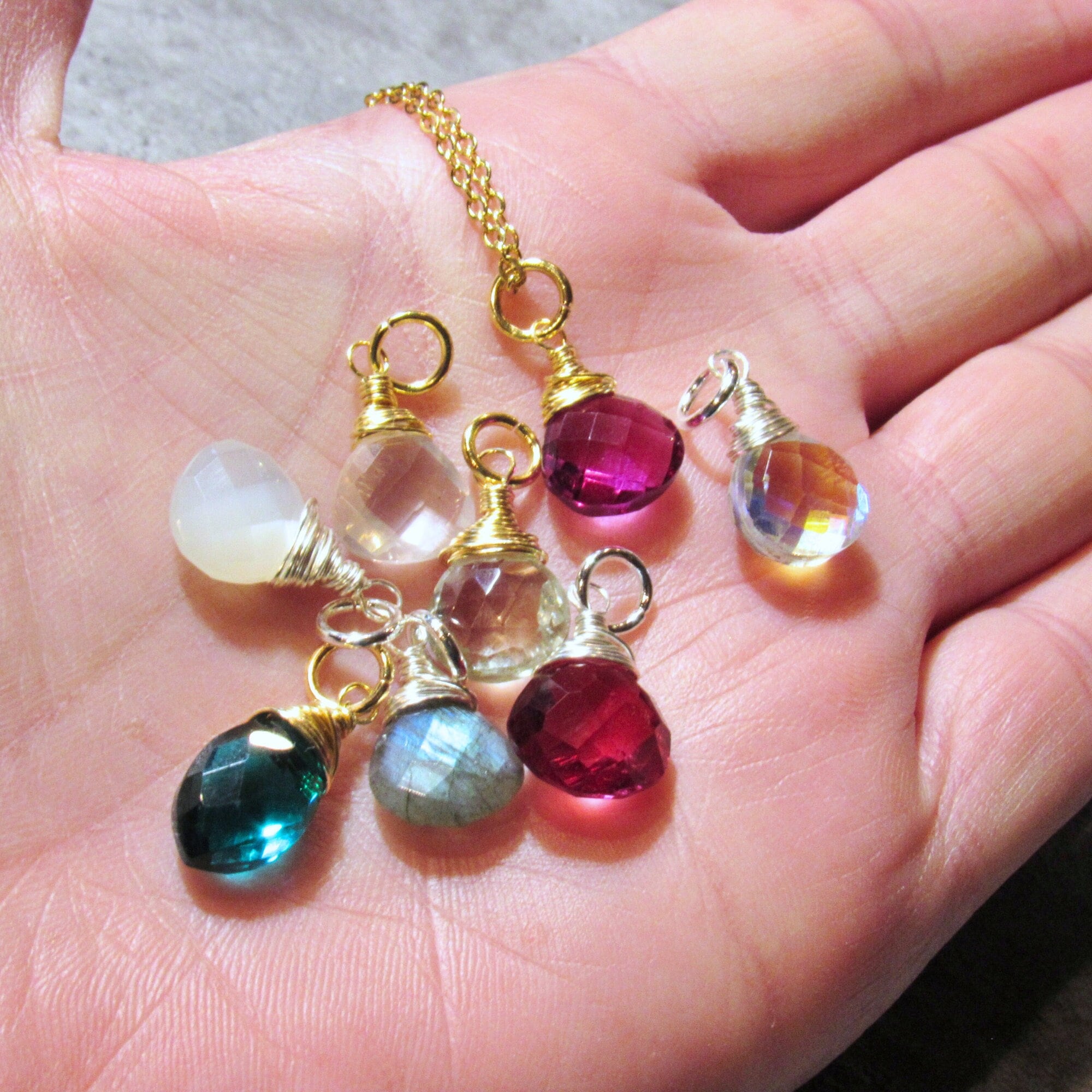 Small Gemstone Pendant , Natural Stone Charm, Dainty Individual Pendant, Add On Gem, Single Stone Necklace, Gemstone Drop, Bridesmaids Gifts