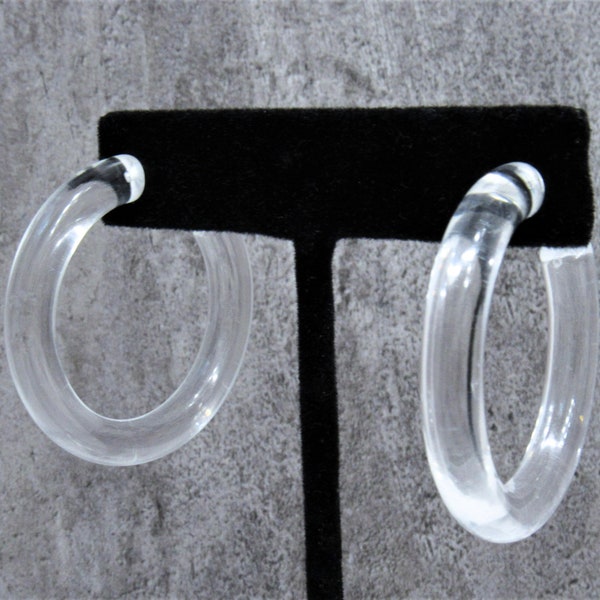 Acrylic Resin Hoop Earrings, Clear Hoops, Lucite Jewelry, Statement Hoops, Minimalist Earrings, Gifts For Her, Gifts Under 20