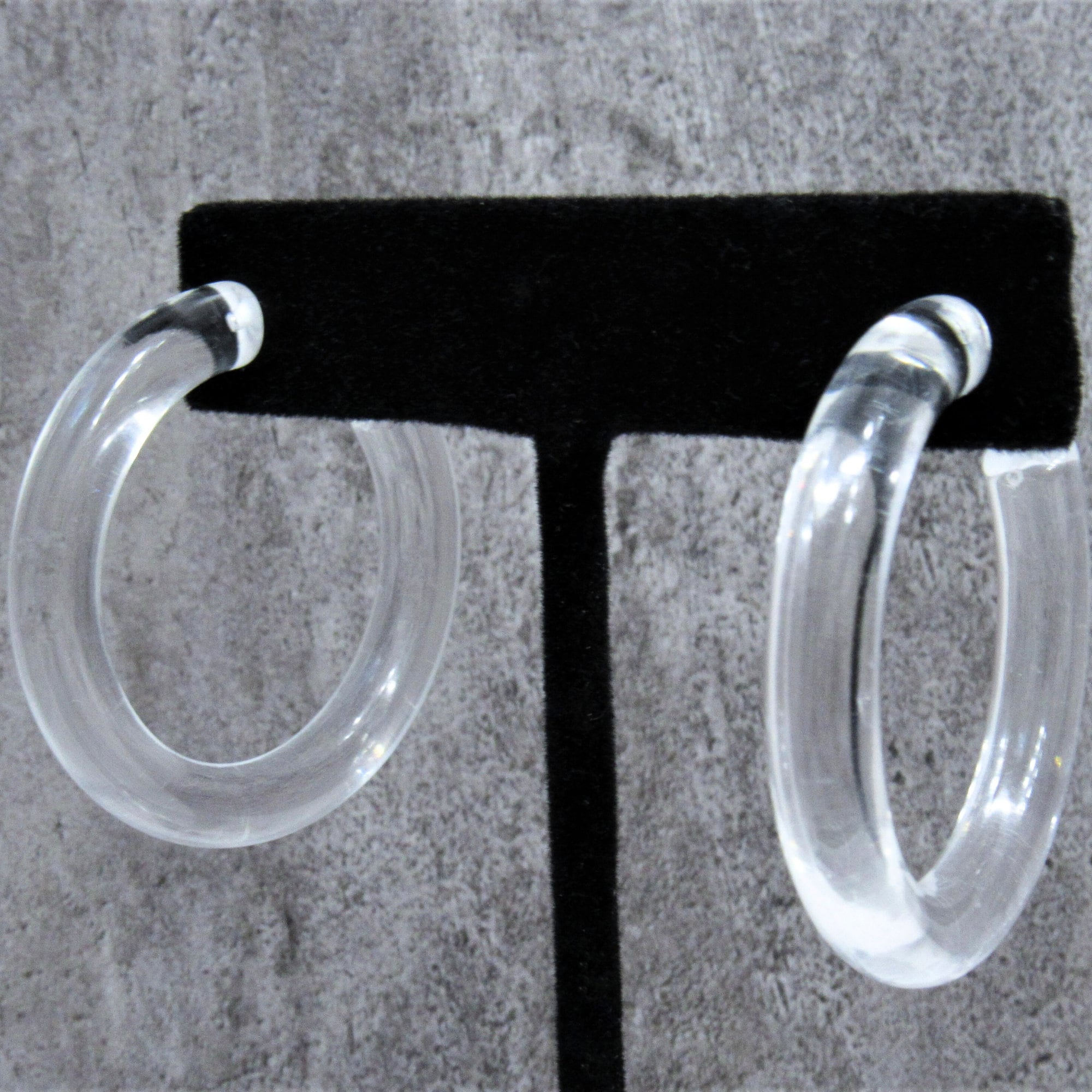 Clear Hoop Earrings Etsy