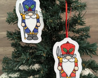 Embroidered Nutcracker Felt Ornament, Holiday Decor, Gift Tag