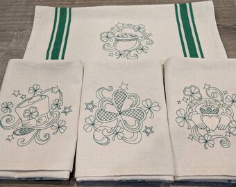 Luck of The Irish - Pot of Gold Set of Four Home Treasures 100% Cotton Irish Dish Towels Luck of The Irish - Pot of Gold Set of Four Home Treasures 100% Cotton Irish Dish Towels