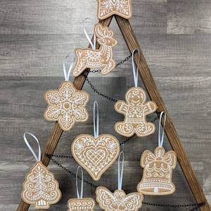 Embroidered Gingerbread Ornaments: Felt Christmas Tree Decorations
