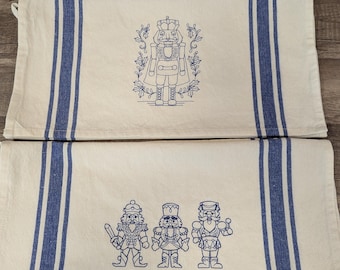 Embroidered Nutcracker Kitchen Towel, Holiday Decor, Housewarming Gift