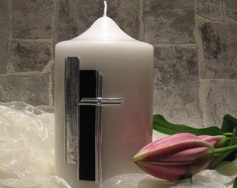 Mourning candle, customizable with name and dates