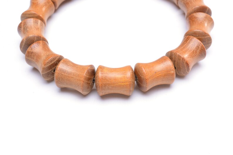 Natural Gold teak Bamboo festival Beaded Elastic Bracelets Buddhist rosary Meditation Prayer yoga wood Bracelet for men women