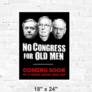 No Congress for Old Men Anti-GOP PRINTABLE Poster, vote blue, Women&#39;s March, protest sign, vote Republicans out, activist instant download