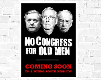 No Congress for Old Men Anti-GOP PRINTABLE Poster, vote blue, Women's March, protest sign, vote Republicans out, activist instant download