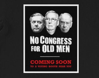 No Congress for Old Men T-Shirt, vote Republicans out, vote blue 2022, anti-GOP movie poster shirt