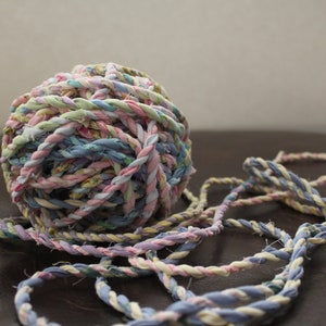 Twine, Pastel Handmade Boho Fabric Cord- Twisted Fabric Twine- Spring/Easter Decor. Ready to Ship!