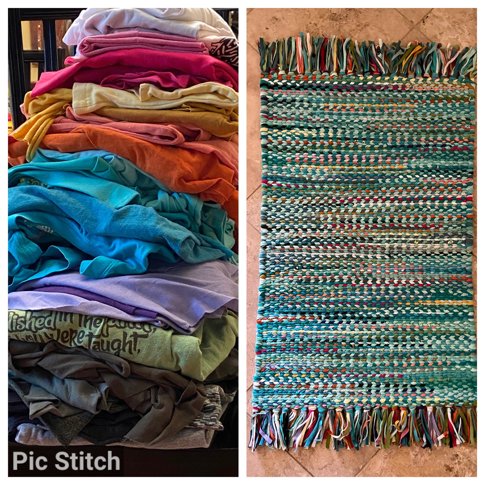 Rug Custom Tshirt Rug Recycled Cotton Twined Rug Rag Etsy