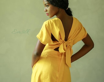 yellow midi dress for wedding