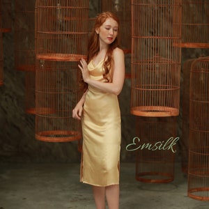 Cowl neck silk slip dress/Luxury 100% pure mulberry silk/bridesmaid dress/women party dress/cowl neck dress/silk slip dress/real silk dress