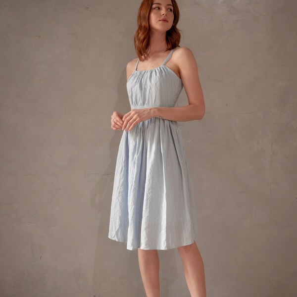 Blue Cotton Dress - Etsy