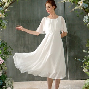 White chiffon hotsell dress short