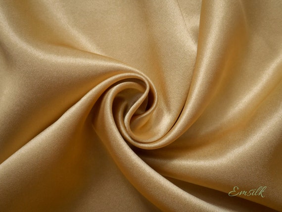 Gold 100 % Pure Charmeuse Silk/ Pure Mulberry Silk Fabric by the Yard/ 19mm  Silk/premium Silk/natural Silk/hand Dyed Silk -  Canada