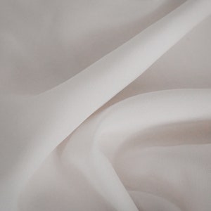100 percent pure silk Ivory Crepe De Chine Silk Fabric: 100% Pure Mulberry Silk, 16mm image 3