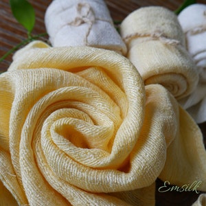 Raw Mulberry Silk Face Towel Set: Hand Woven, Natural Color