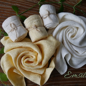 Raw Mulberry Silk Face Towel Set: Hand Woven, Natural Colors (Set of 5)
