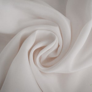 100 percent pure silk Ivory Crepe De Chine Silk Fabric: 100% Pure Mulberry Silk, 16mm image 4