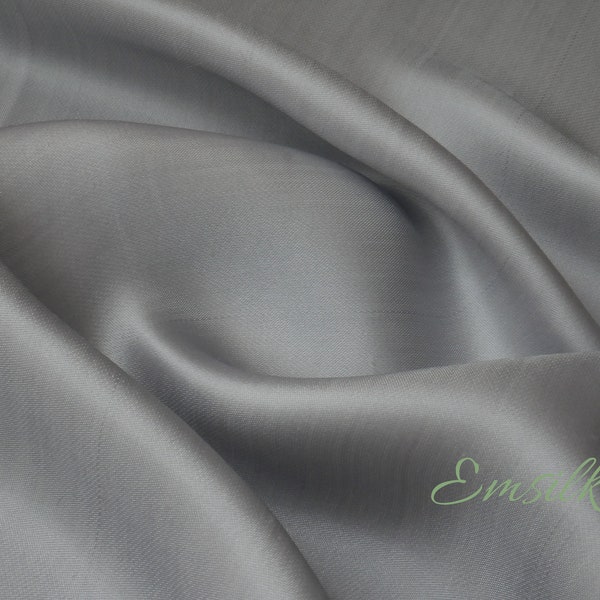 Silver 100 % pure mulberry silk fabric by the yard/ Satin silk/ 19mm silk/premium silk/natural silk/unbleached silk/light weight silk