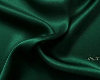 Buy Emerald Green 100 % Pure Charmeuse Silk/ Pure Mulberry Silk Fabric by  the Yard/ 19mm Silk/premium Silk/natural Silk/hand Dyed Silk Online in  India 