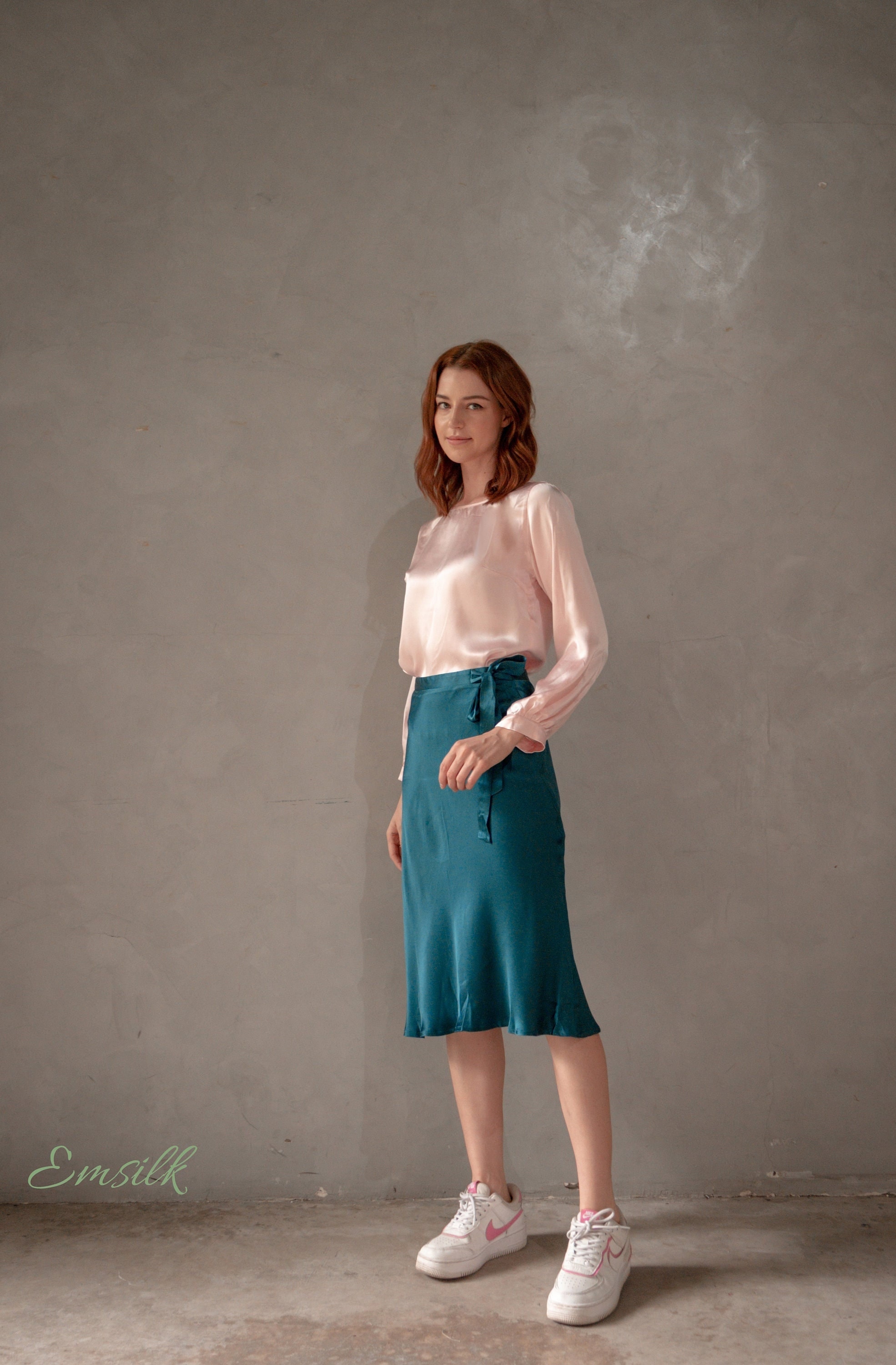 Mid length satin skirts quilt discount