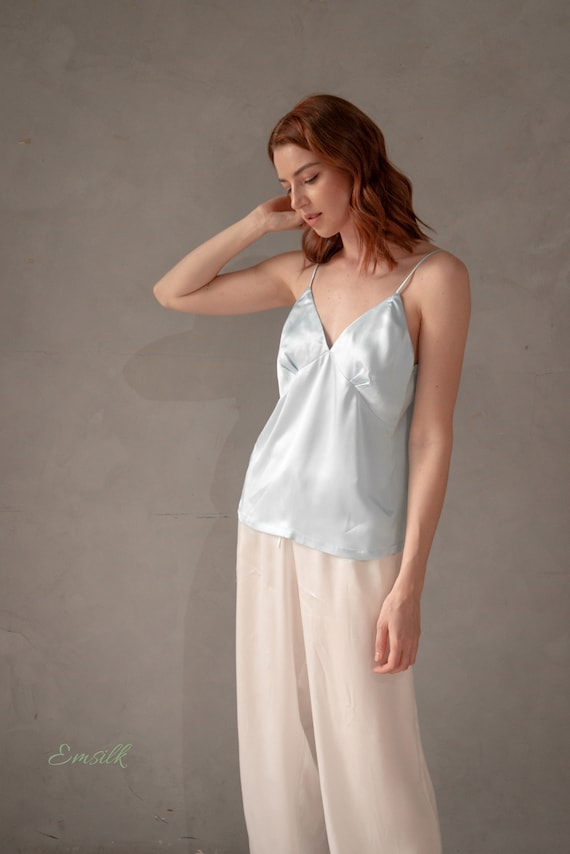 White silk outlet spaghetti strap top