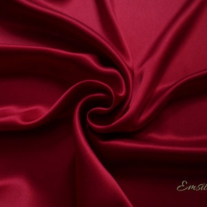 Bordeaux Rot Charmeuse Seide Stoff: 100% Maulbeerseide, 19 mm