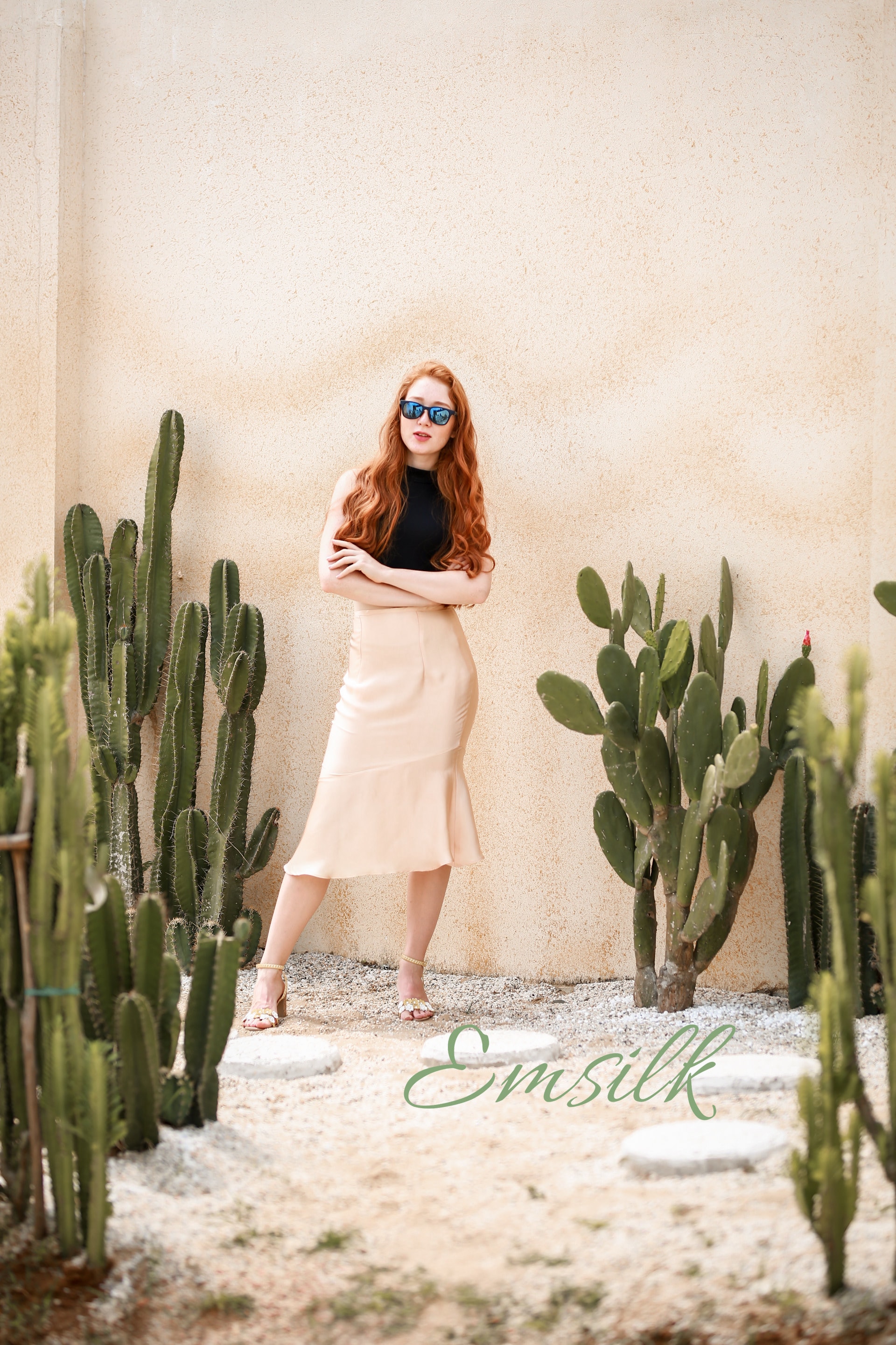 Silk Slip Midi Skirt main image 1