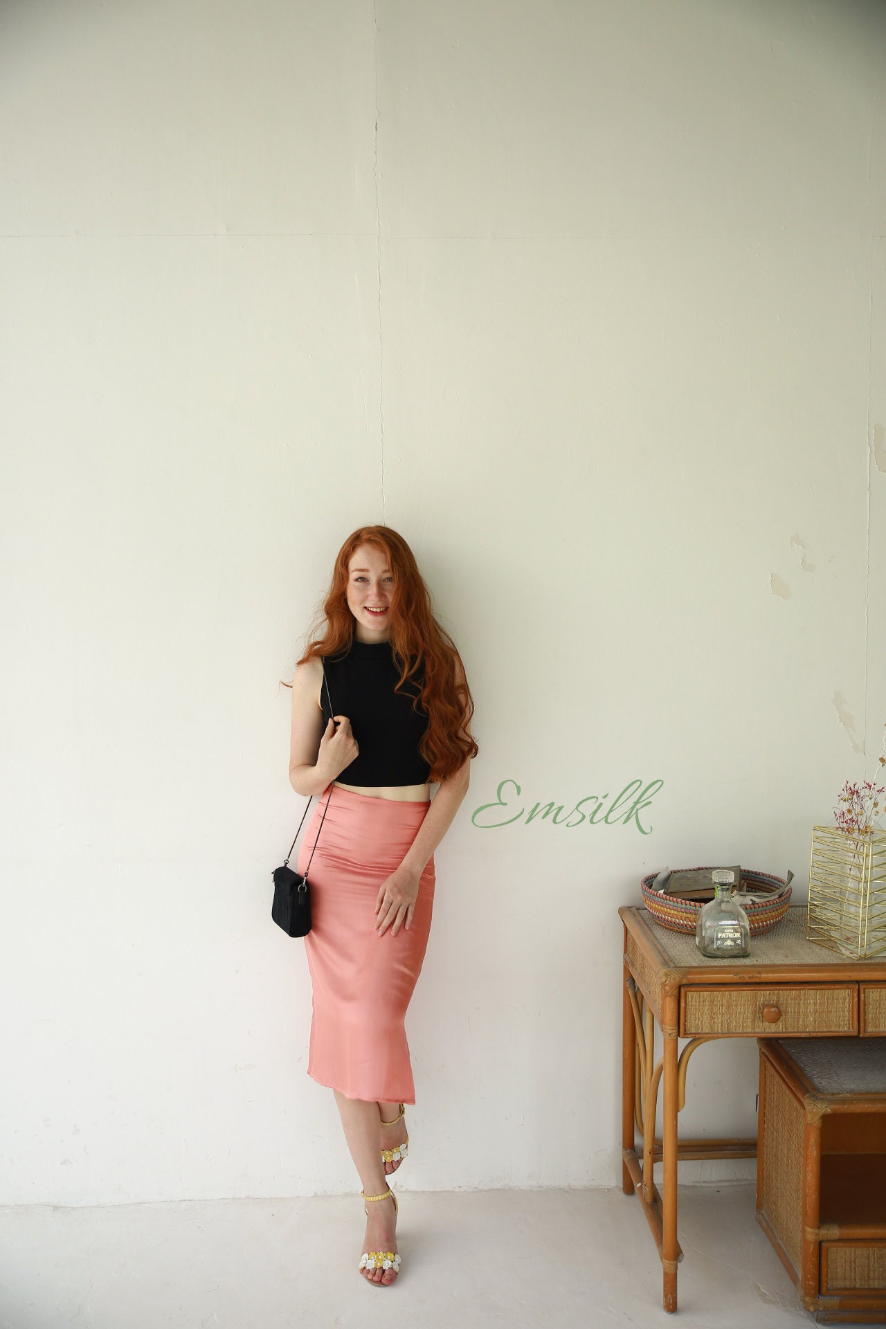 Jupe en soie rose corail jupe 100 pure soie de murier jupe pour femme tendance automne jupe midi en soie style urbain jupe en soie sirene jupe crayon Etsy France